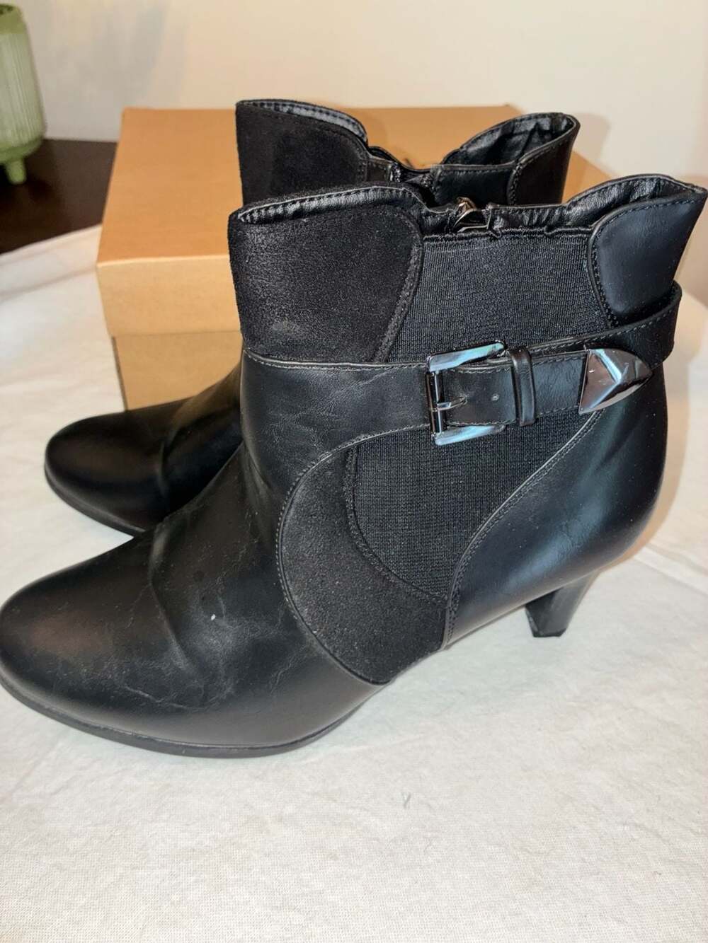 Björndal Adina Black Ankle Boots Size 11W